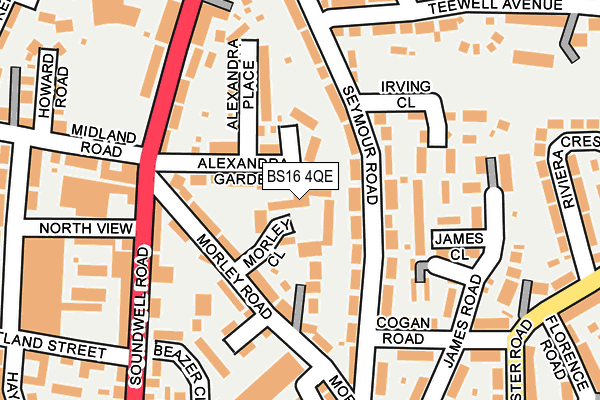 BS16 4QE map - OS OpenMap – Local (Ordnance Survey)