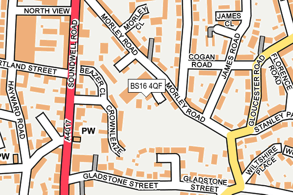BS16 4QF map - OS OpenMap – Local (Ordnance Survey)