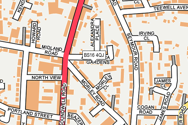 BS16 4QJ map - OS OpenMap – Local (Ordnance Survey)