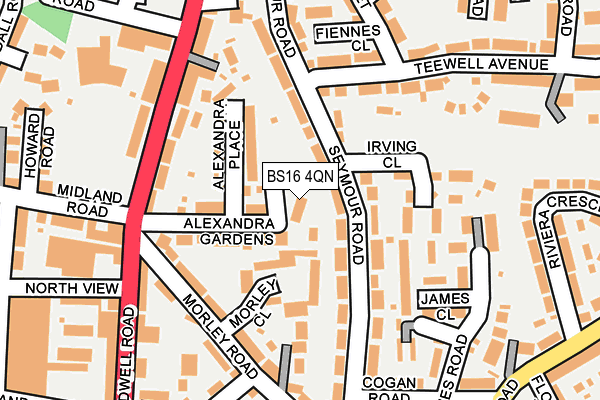 BS16 4QN map - OS OpenMap – Local (Ordnance Survey)