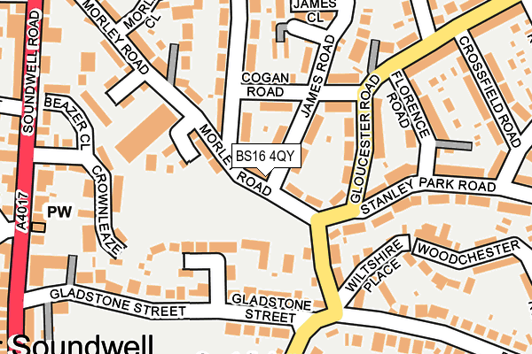 BS16 4QY map - OS OpenMap – Local (Ordnance Survey)