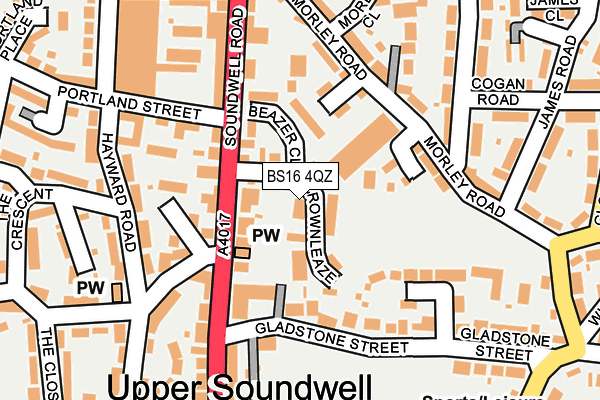 BS16 4QZ map - OS OpenMap – Local (Ordnance Survey)