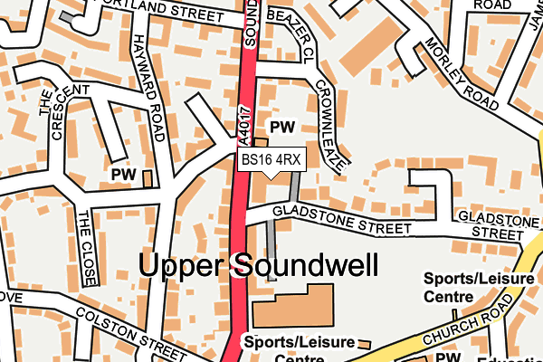 BS16 4RX map - OS OpenMap – Local (Ordnance Survey)