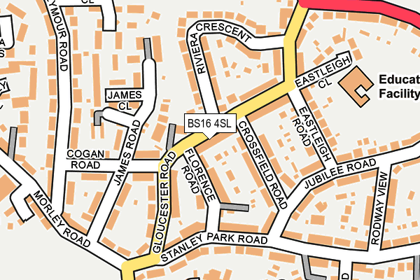 BS16 4SL map - OS OpenMap – Local (Ordnance Survey)