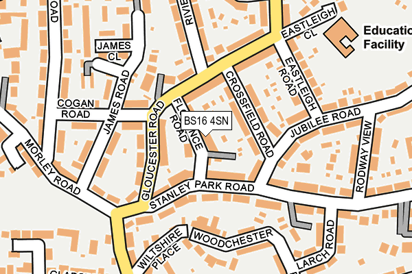 BS16 4SN map - OS OpenMap – Local (Ordnance Survey)