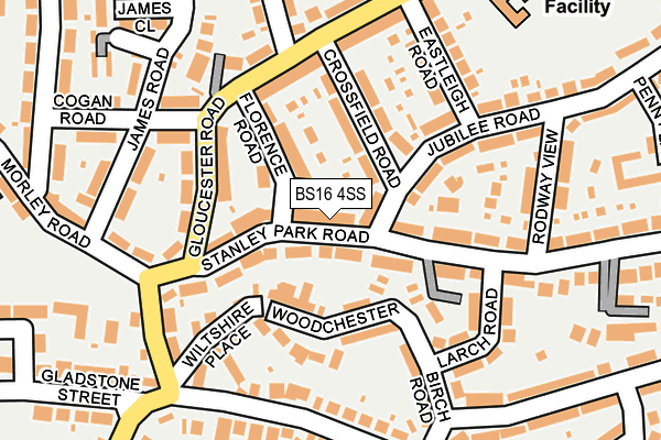 BS16 4SS map - OS OpenMap – Local (Ordnance Survey)