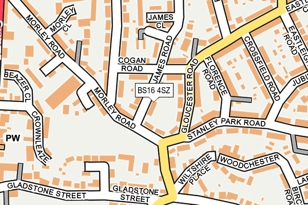 BS16 4SZ map - OS OpenMap – Local (Ordnance Survey)