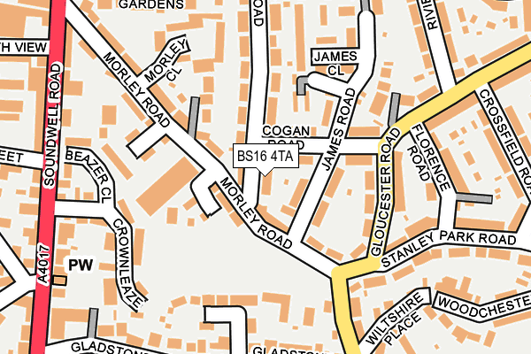 BS16 4TA map - OS OpenMap – Local (Ordnance Survey)