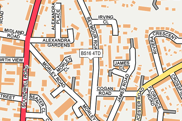BS16 4TD map - OS OpenMap – Local (Ordnance Survey)