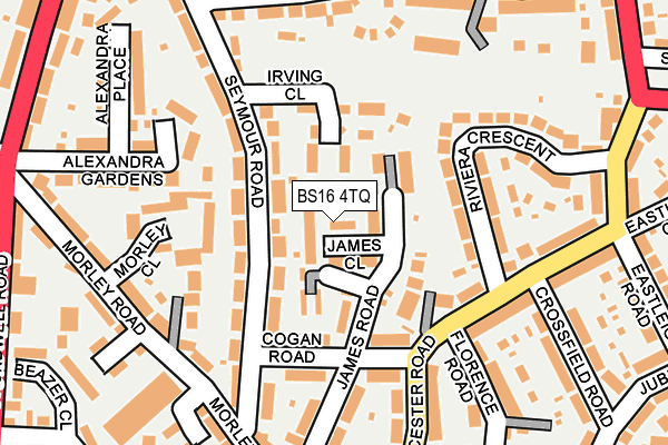 BS16 4TQ map - OS OpenMap – Local (Ordnance Survey)