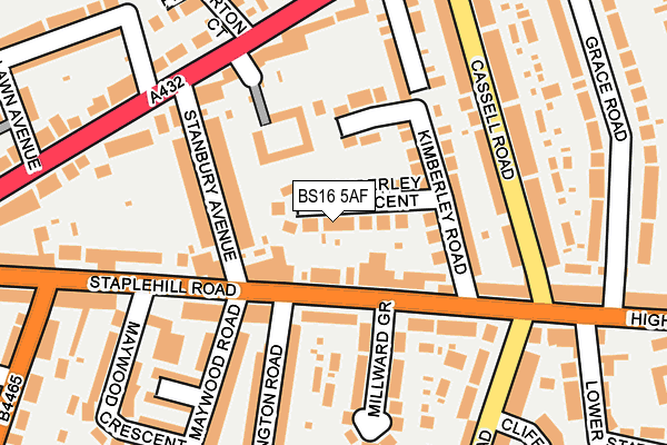 BS16 5AF map - OS OpenMap – Local (Ordnance Survey)