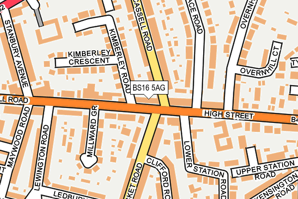 BS16 5AG map - OS OpenMap – Local (Ordnance Survey)