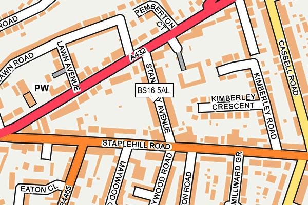 BS16 5AL map - OS OpenMap – Local (Ordnance Survey)