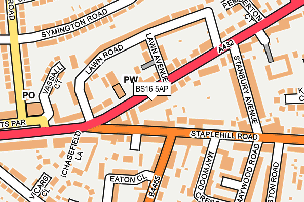 BS16 5AP map - OS OpenMap – Local (Ordnance Survey)