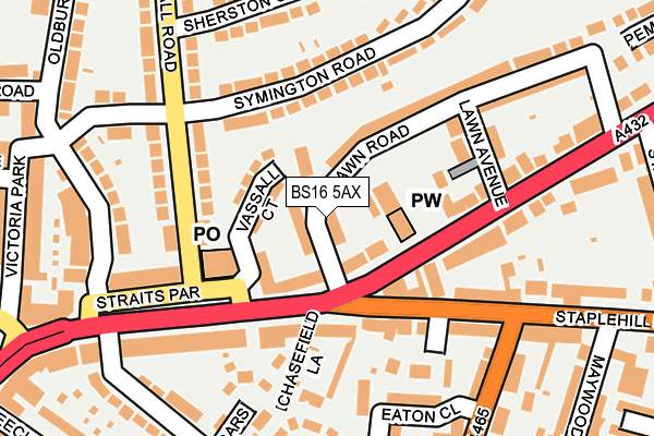 BS16 5AX map - OS OpenMap – Local (Ordnance Survey)