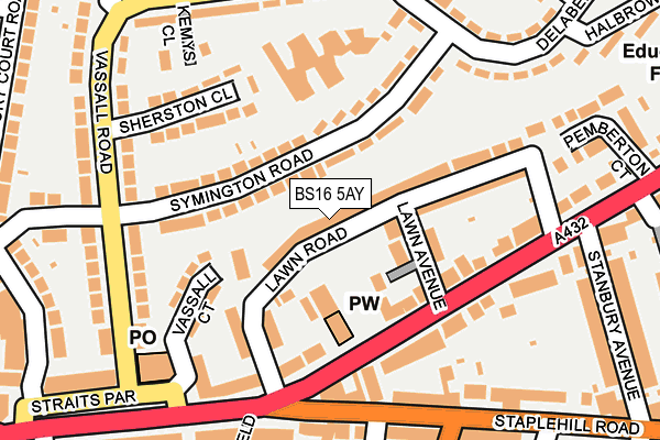 BS16 5AY map - OS OpenMap – Local (Ordnance Survey)