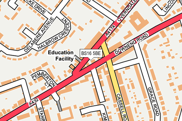 BS16 5BE map - OS OpenMap – Local (Ordnance Survey)