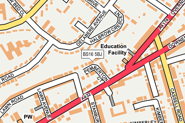 BS16 5BJ map - OS OpenMap – Local (Ordnance Survey)