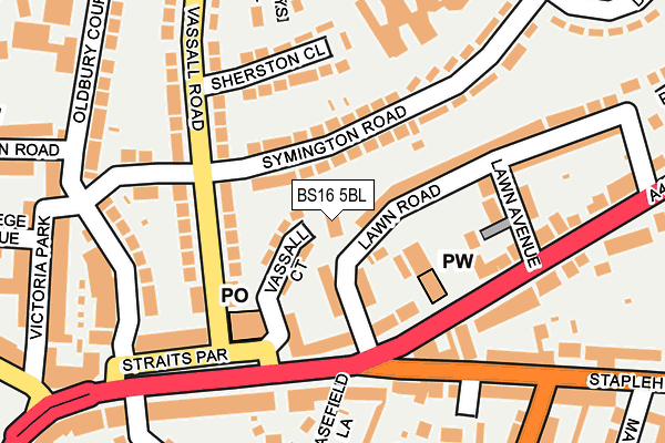 BS16 5BL map - OS OpenMap – Local (Ordnance Survey)