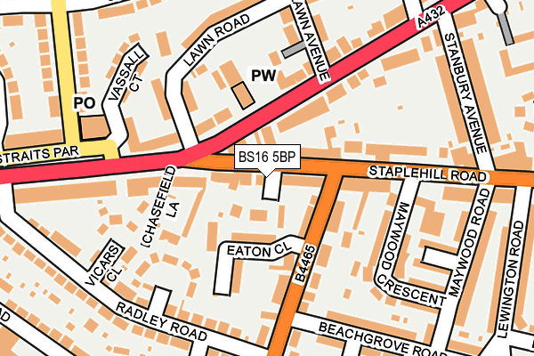 BS16 5BP map - OS OpenMap – Local (Ordnance Survey)