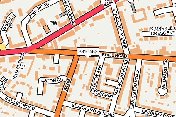 BS16 5BS map - OS OpenMap – Local (Ordnance Survey)