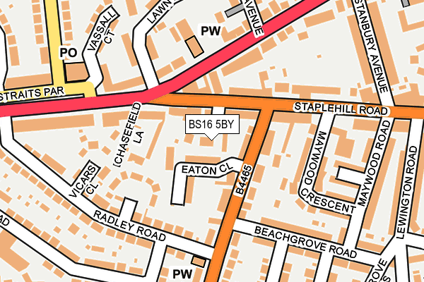 BS16 5BY map - OS OpenMap – Local (Ordnance Survey)
