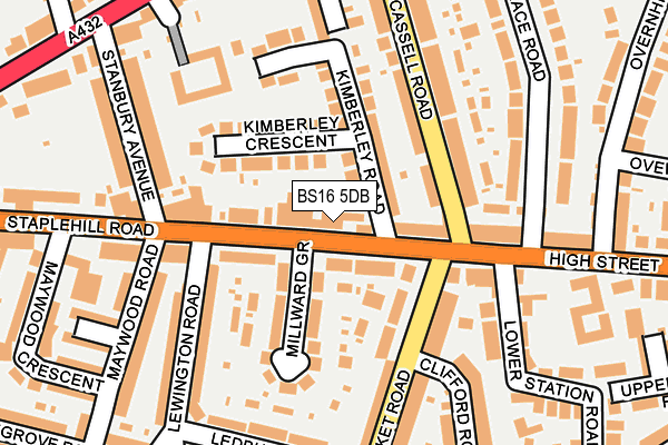 BS16 5DB map - OS OpenMap – Local (Ordnance Survey)