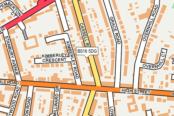 BS16 5DG map - OS OpenMap – Local (Ordnance Survey)