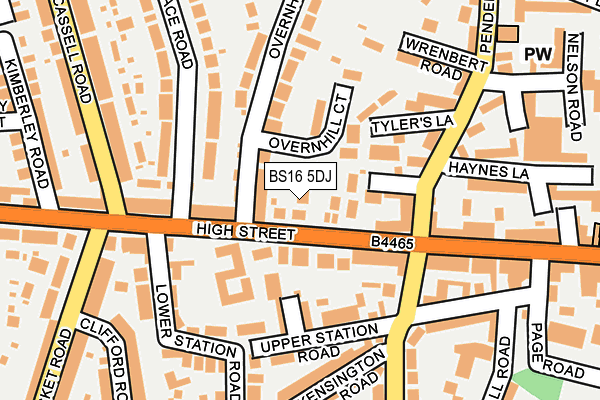 BS16 5DJ map - OS OpenMap – Local (Ordnance Survey)