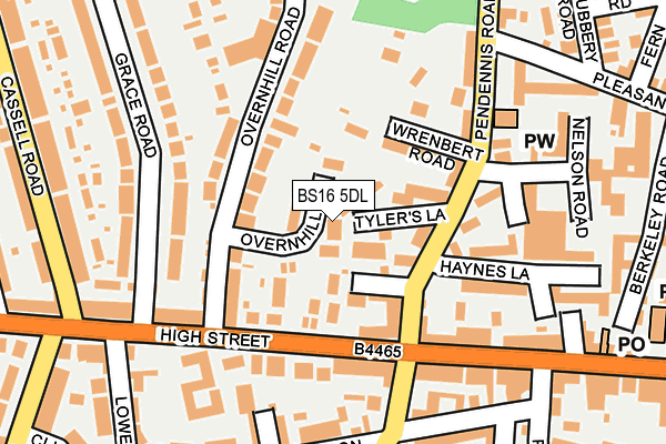 BS16 5DL map - OS OpenMap – Local (Ordnance Survey)