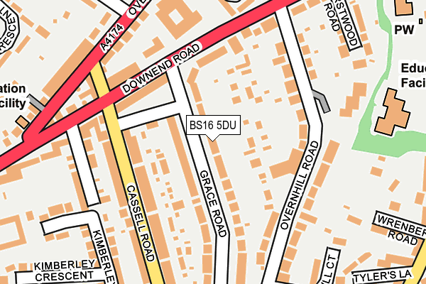 BS16 5DU map - OS OpenMap – Local (Ordnance Survey)