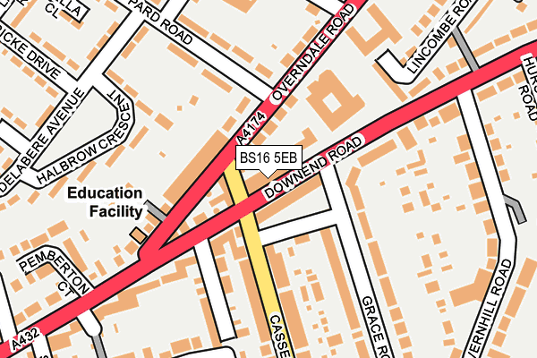BS16 5EB map - OS OpenMap – Local (Ordnance Survey)