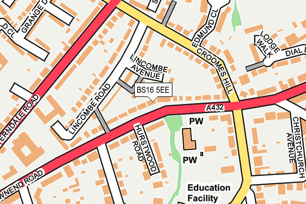BS16 5EE map - OS OpenMap – Local (Ordnance Survey)
