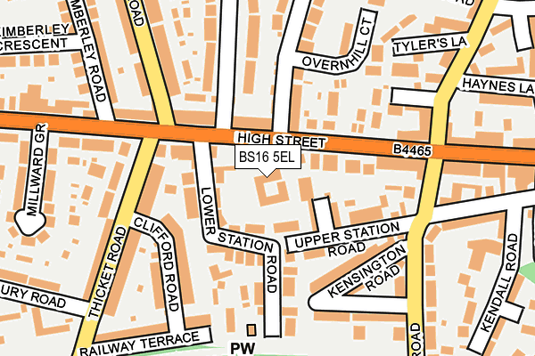 BS16 5EL map - OS OpenMap – Local (Ordnance Survey)
