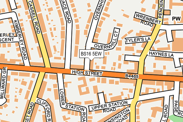 BS16 5EW map - OS OpenMap – Local (Ordnance Survey)