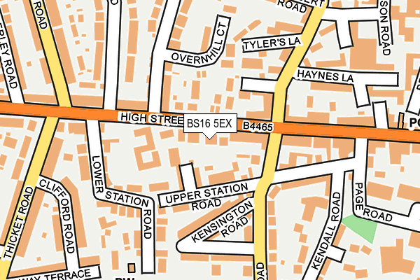 BS16 5EX map - OS OpenMap – Local (Ordnance Survey)
