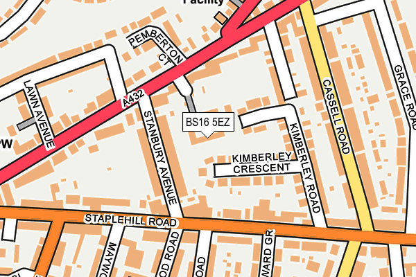 BS16 5EZ map - OS OpenMap – Local (Ordnance Survey)