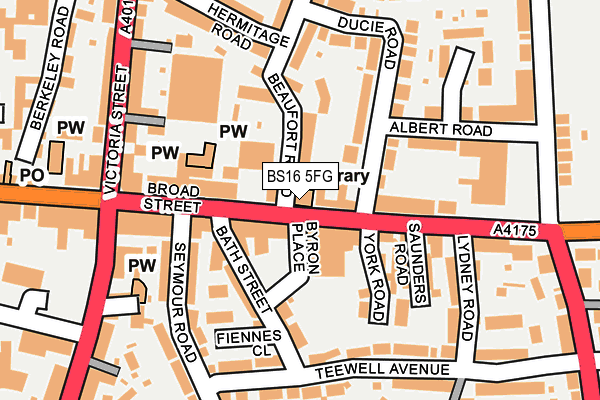 BS16 5FG map - OS OpenMap – Local (Ordnance Survey)