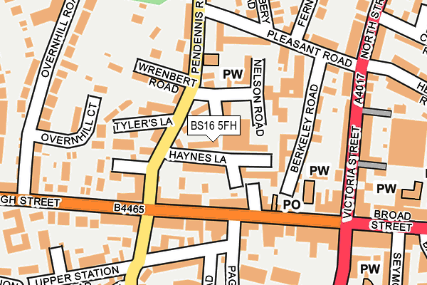 BS16 5FH map - OS OpenMap – Local (Ordnance Survey)