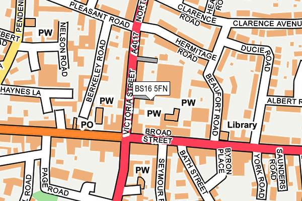 BS16 5FN map - OS OpenMap – Local (Ordnance Survey)