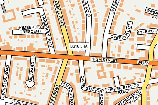 BS16 5HA map - OS OpenMap – Local (Ordnance Survey)
