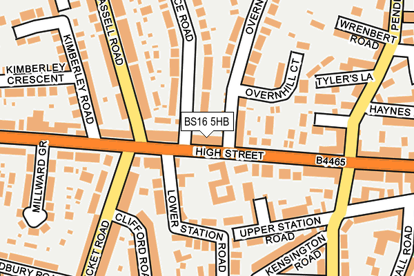 BS16 5HB map - OS OpenMap – Local (Ordnance Survey)