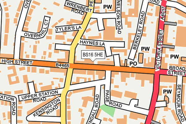 BS16 5HE map - OS OpenMap – Local (Ordnance Survey)