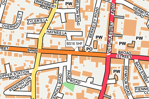 BS16 5HF map - OS OpenMap – Local (Ordnance Survey)