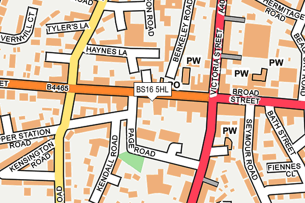 BS16 5HL map - OS OpenMap – Local (Ordnance Survey)