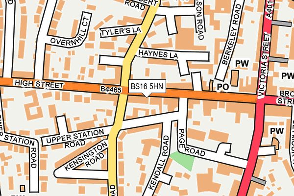 BS16 5HN map - OS OpenMap – Local (Ordnance Survey)