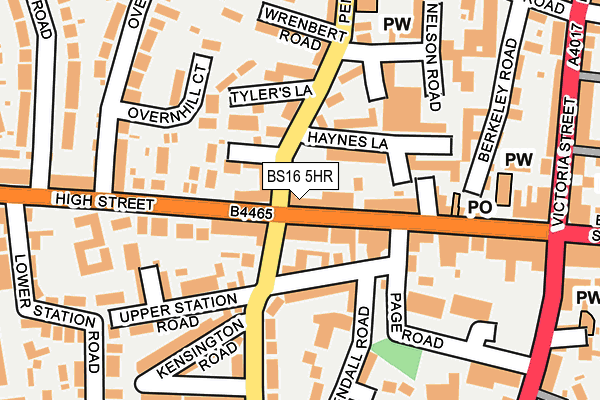 BS16 5HR map - OS OpenMap – Local (Ordnance Survey)