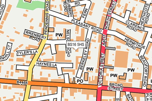 BS16 5HS map - OS OpenMap – Local (Ordnance Survey)