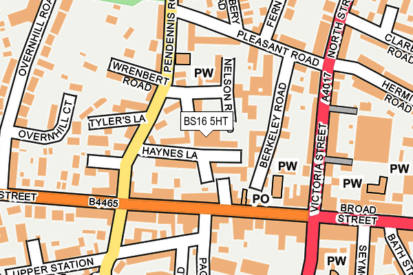 BS16 5HT map - OS OpenMap – Local (Ordnance Survey)