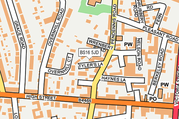 BS16 5JD map - OS OpenMap – Local (Ordnance Survey)